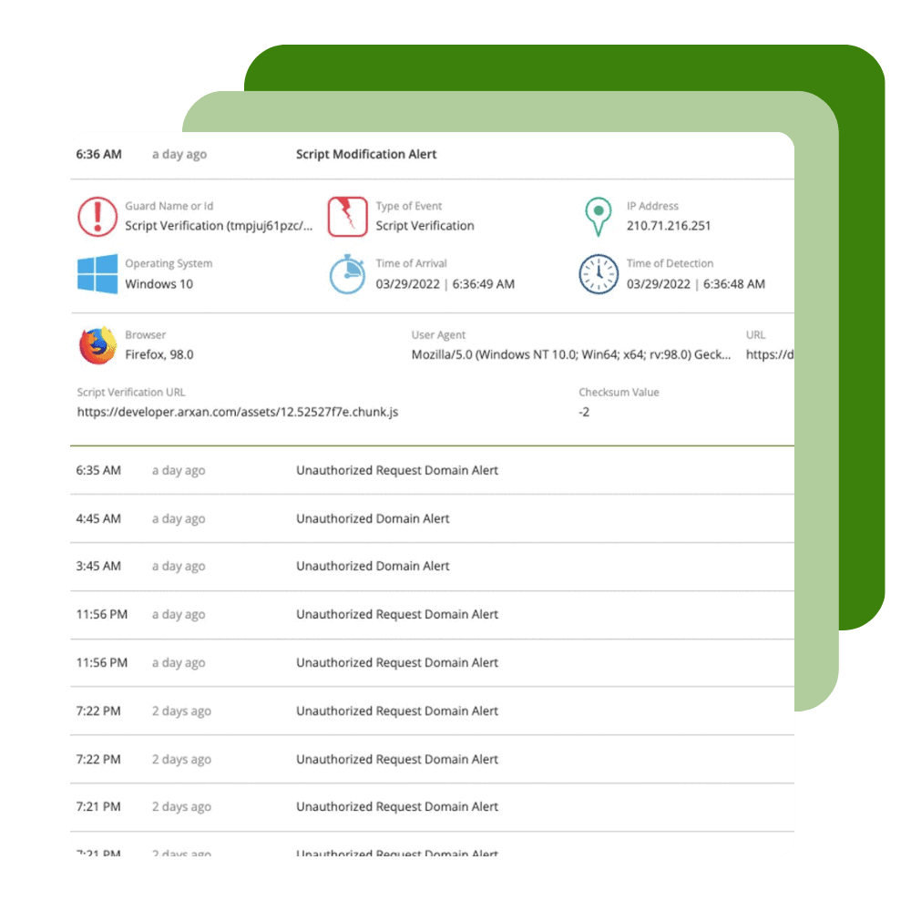 App Sec Product Screenshot: Monitor